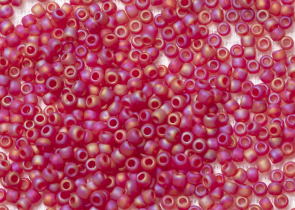 Бисер Япония круглый 11/0 10г 0165CF рубин матовый, радужный прозрачный