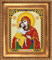 Рисунок на ткани для вышивки бисером И-5054 Пресвятая Богородица Феодороская 13,5х17см
